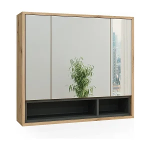 Badkamerspiegelkast artisanaal eiken/antraciet 80x20x72 beatrice Badkamerspiegelkast artisanaal eiken/antraciet 80x20x72 beatrice