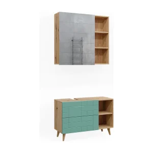 Badkamermeubelset mintgroen 90x32x59 rudi Badkamermeubelset mintgroen 90x32x59 rudi