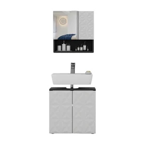 Badkamermeubelset zwart 60x30x57 edge Badkamermeubelset zwart 60x30x57 edge