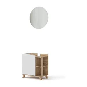 Badkamermeubelset sonoma/wit 60x35x65 karen Badkamermeubelset sonoma/wit 60x35x65 karen