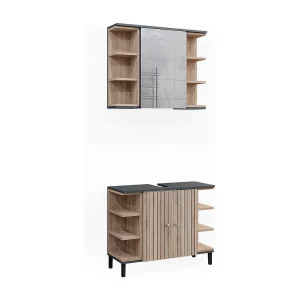 Badkamermeubelset sonoma 79.6x32x64 aquis Badkamermeubelset sonoma 79.6x32x64 aquis