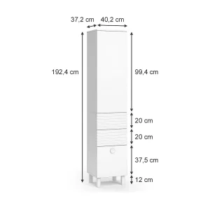 Badkamerkast wit 40.2×37.2×192.4 sola
