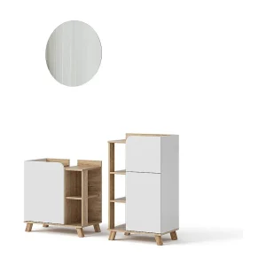 Badkamermeubelset sonoma/wit 60x35x65 karen Badkamermeubelset sonoma/wit 60x35x65 karen