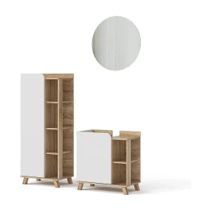 Badkamermeubelset sonoma/wit 60x35x65 karen Badkamermeubelset sonoma/wit 60x35x65 karen