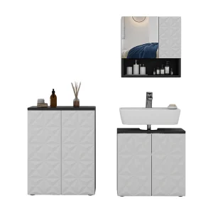 Badkamermeubelset zwart 60x30x79 edge Badkamermeubelset zwart 60x30x79 edge