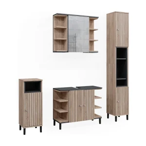 Badkamermeubelset sonoma 79.6x32x64 aquis Badkamermeubelset sonoma 79.6x32x64 aquis