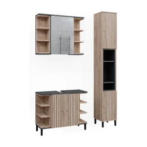 Badkamermeubelset sonoma 79.6x32x64 aquis Badkamermeubelset sonoma 79.6x32x64 aquis