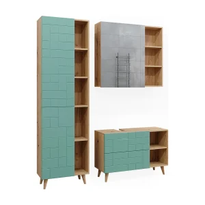 Badkamermeubelset mintgroen 90x32x59 rudi Badkamermeubelset mintgroen 90x32x59 rudi