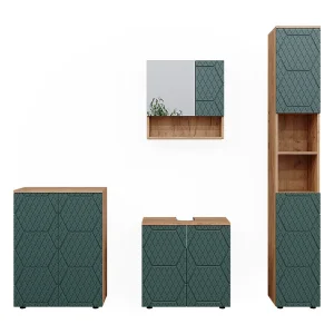 Badkamermeubel set groen/gouden eik 80x41x58.6 irma Badkamermeubel set groen/gouden eik 80x41x58.6 irma