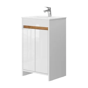 Badkamermeubel set wit hoogglans 49x40x81 lemgo