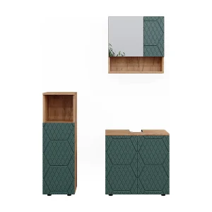 Badkamermeubel set groen/gouden eik 80x41x58.6 irma Badkamermeubel set groen/gouden eik 80x41x58.6 irma