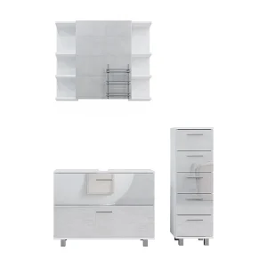 Badkamermeubelset wit hoogglans 80x33x60 ilias Badkamermeubelset wit hoogglans 80x33x60 ilias