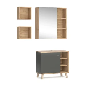 Badkamermeubel set antraciet 62x32x54 senyo Badkamermeubel set antraciet 62x32x54 senyo