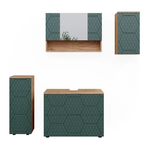 Badkamermeubel set groen/gouden eik 80x41x58.6 irma Badkamermeubel set groen/gouden eik 80x41x58.6 irma