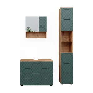 Badkamermeubel set groen/gouden eik 80x41x58.6 irma Badkamermeubel set groen/gouden eik 80x41x58.6 irma