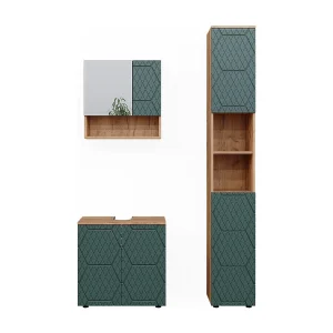 Badkamermeubel set groen/gouden eik 80x41x58.6 irma Badkamermeubel set groen/gouden eik 80x41x58.6 irma