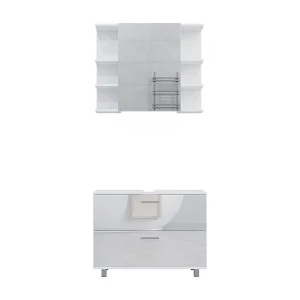 Badkamermeubelset wit hoogglans 80.2x33x60.8 ilias Badkamermeubelset wit hoogglans 80.2x33x60.8 ilias