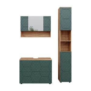 Badkamermeubel set groen/gouden eik 80x41x58.6 irma Badkamermeubel set groen/gouden eik 80x41x58.6 irma