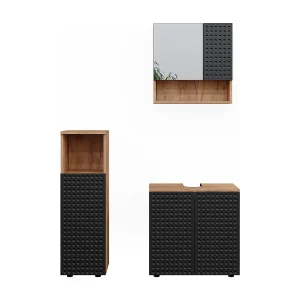 Badkamermeubel set gestippeld antraciet 80x41x58.6 irma Badkamermeubel set gestippeld antraciet 80x41x58.6 irma