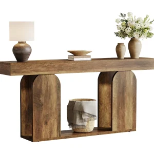 160 cm extra lange salontafel, boerderijconsoletafels, 2-laags 160 cm extra lange salontafel, boerderijconsoletafels, 2-laags
