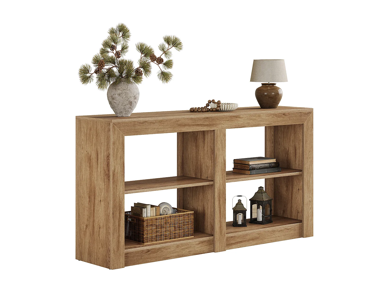 150 cm entreetafel met 2-laags plank, rechthoekig silhouetontwerp, consoletafel in de vorm van een bank