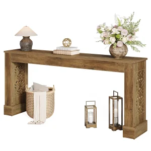 160cm Farmhouse Consoletafel voor de hal, Industriële salontafel