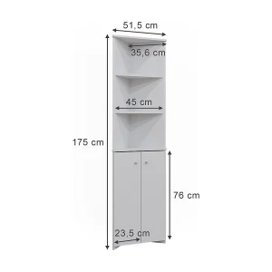 Badkamerkast wit 51.5×35.6×175 fynn Badkamerkast wit 51.5×35.6×175 fynn