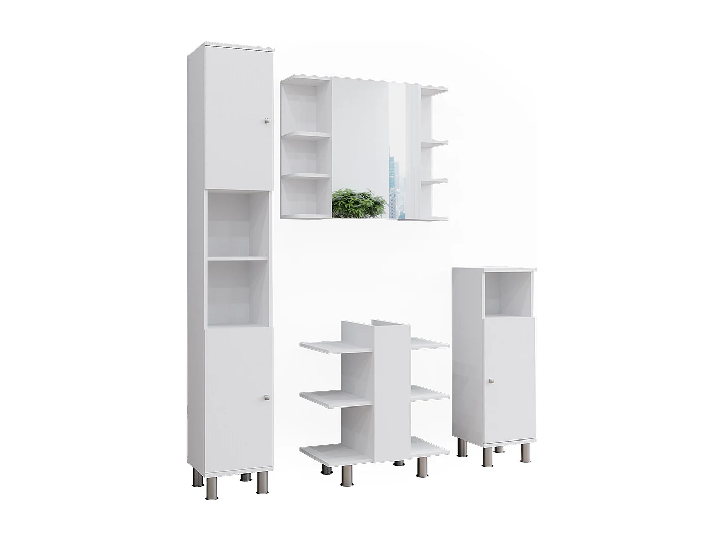 Badkamermeubelset wit 79.6x36.6x190 fynn