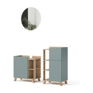 Badkamermeubelset sonoma/blauw 60x35x65 karen Badkamermeubelset sonoma/blauw 60x35x65 karen