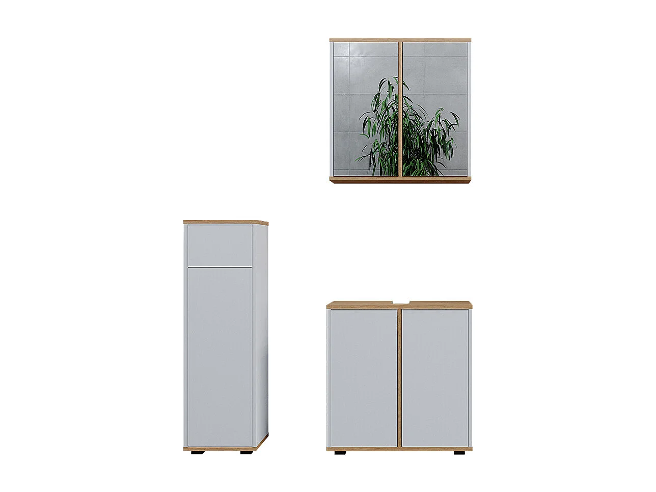 Badkamermeubelset wit/kunstnijverheid 60x30x62 didi