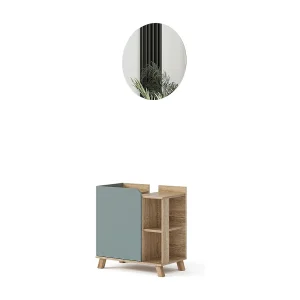 Badkamermeubelset sonoma/blauw 60x35x65 karen Badkamermeubelset sonoma/blauw 60x35x65 karen
