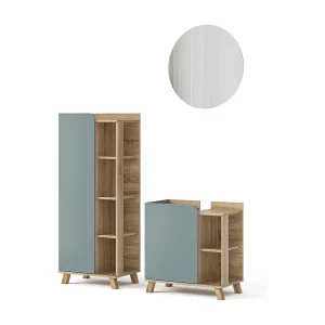 Badkamermeubelset sonoma/blauw 60x35x65 karen Badkamermeubelset sonoma/blauw 60x35x65 karen