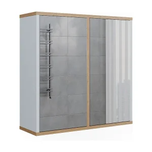 Badkamerspiegelkast wit/kunstnijverheid 60x20x60 didi