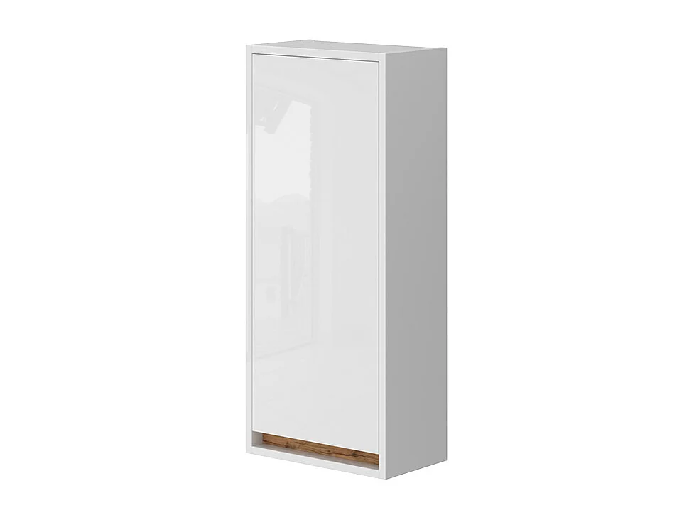Badkamerkast wit hoogglans/goud power eiken 81.6x20x35 detmold