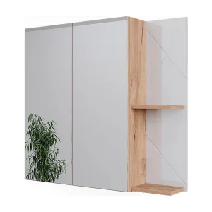 Badkamerspiegelkast wit hoogglans 80×17.2×75 irma Badkamerspiegelkast wit hoogglans 80×17.2×75 irma