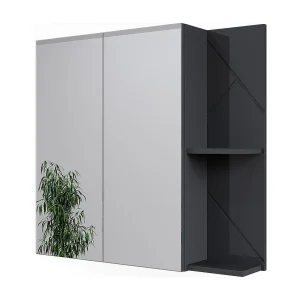 Badkamerspiegelkast antraciet hoogglans/antraciet 80×17.2×75 irma