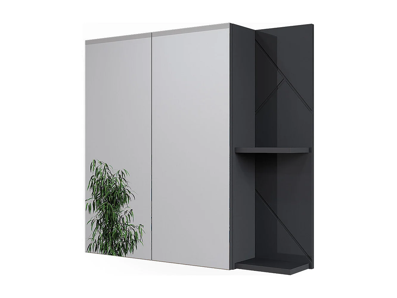 Badkamerspiegelkast antraciet hoogglans/antraciet 80x17.2x75 irma