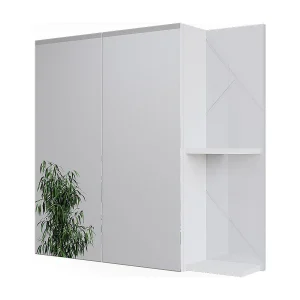 Badkamerspiegelkast wit/wit hoogglans 80×17.2×75 irma