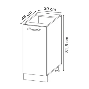 Apotheekkast zwart hoogglans 30x60x81.6 r-line Apotheekkast zwart hoogglans 30x60x81.6 r-line