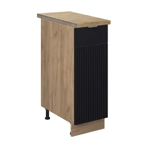 Apotheekkast zwart gestreept 30x60x82 fame-line Apotheekkast zwart gestreept 30x60x82 fame-line