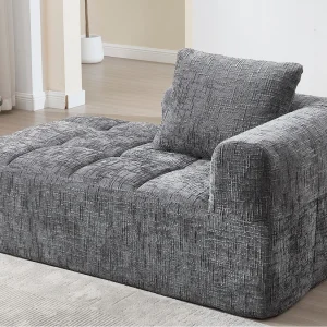 Chenille 1-zits hoekbank – hoekmodule – met opbergvak aan de zijkant – Perfect voor woonkamer en studio Chenille 1-zits hoekbank – hoekmodule – met opbergvak aan de zijkant – Perfect voor woonkamer en studio