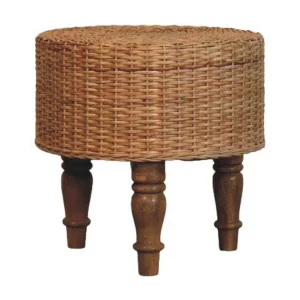 Artisan Furniture Massief hout Regency ronde geweven kruk Artisan Furniture Massief hout Regency ronde geweven kruk