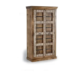 Kast 2 poorten en manguier met interieur etagères
