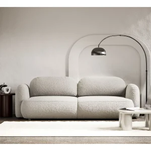 3-zits slaapbank – bouclé – lichtbeige – TVOYA 3-zits slaapbank – bouclé – lichtbeige – TVOYA