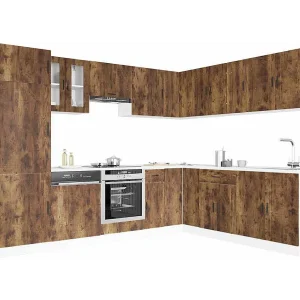 14-delige Keukenkastenset Porto bewerkt hout gerookt eiken