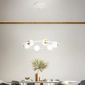 80W 5820lm 3000K LED-hanglamp met wit metalen frame en opalen glazen diffusers voor elegante interieurverlichting – Perenz 80W 5820lm 3000K LED-hanglamp met wit metalen frame en opalen glazen diffusers voor elegante interieurverlichting – Perenz