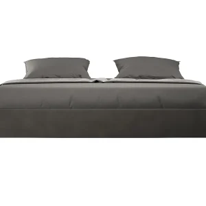 Avika modern microvezelbedframe-Kleur Donkergrijs-Slapen 200x200cm-Keuze Zonder boxspring