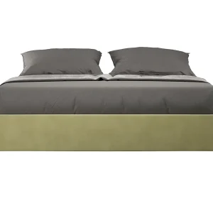 Avika modern microvezelbedframe-Kleur Groen kaki-Slapen 160x200cm-Keuze Met boxspring