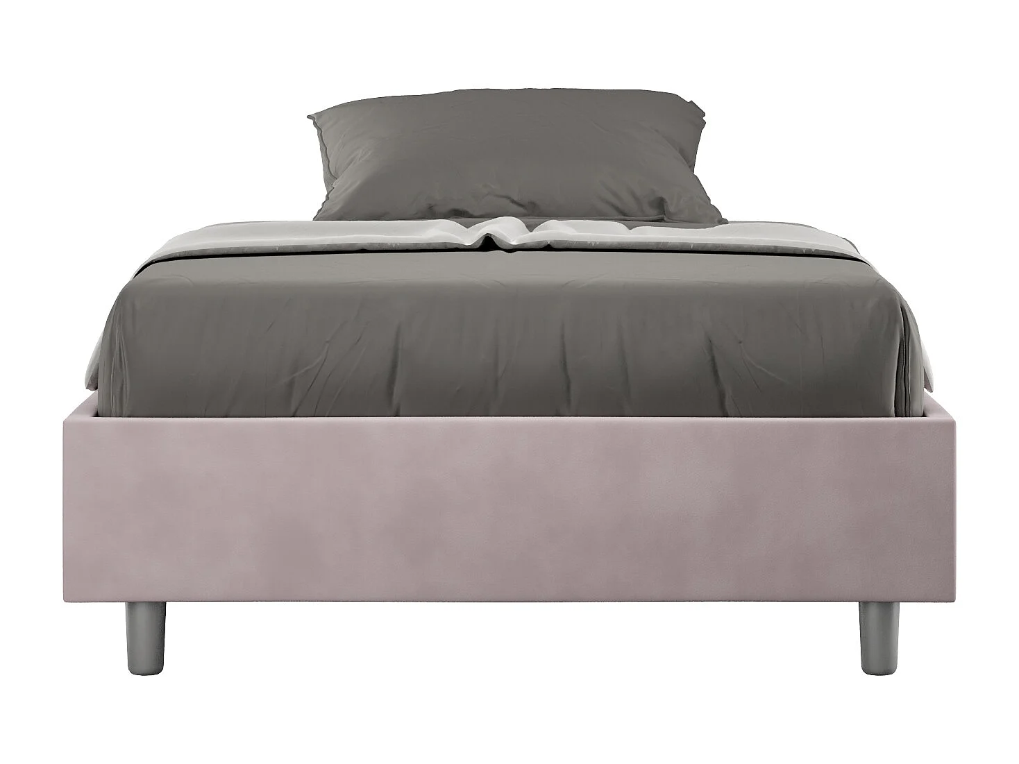 Avika modern microvezelbedframe-Kleur Lichtroze-Slapen 140x190cm-Keuze Met boxspring