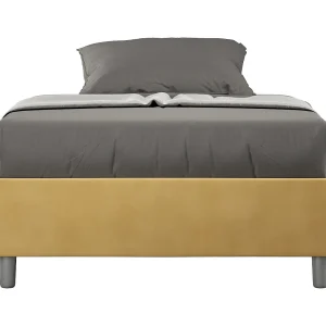 Avika modern microvezelbedframe-Kleur Kerrie geel-Slapen 140x190cm-Keuze Met kofferbak Avika modern microvezelbedframe-Kleur Kerrie geel-Slapen 140x190cm-Keuze Met kofferbak